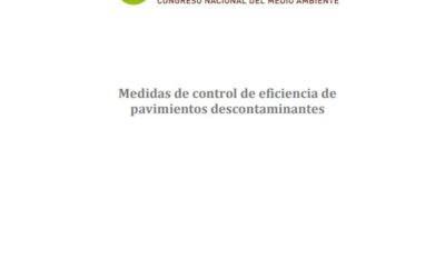 Medidas de control de eficiencia de pavimientos descontaminantes