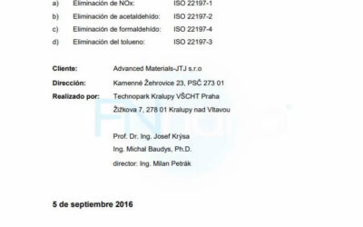 Capacidad de descontaminación de COV y NOx