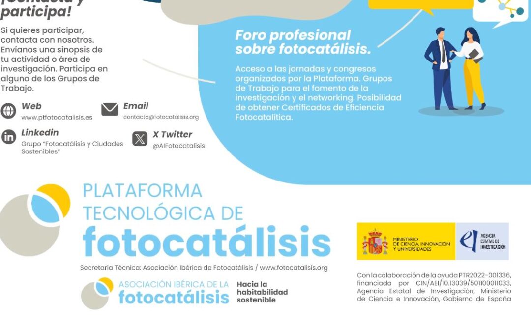 La Plataforma Tecnológica de la Fotocatálisis impulsa la innovación y la sostenibilidad con el apoyo de la Agencia Estatal de Investigación