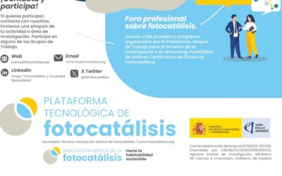 La Plataforma Tecnológica de la Fotocatálisis impulsa la innovación y la sostenibilidad con el apoyo de la Agencia Estatal de Investigación